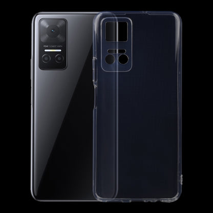 Transparent TPU phone case with camera cutouts, front and back views