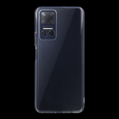 Transparent TPU phone case, back view with camera and flash cutouts