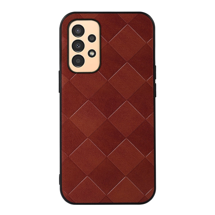 Red weave plaid PU phone case with quilted diamond pattern and camera cutouts