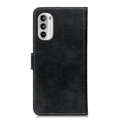 Crocodile-texture flip leather phone case for phone back, black