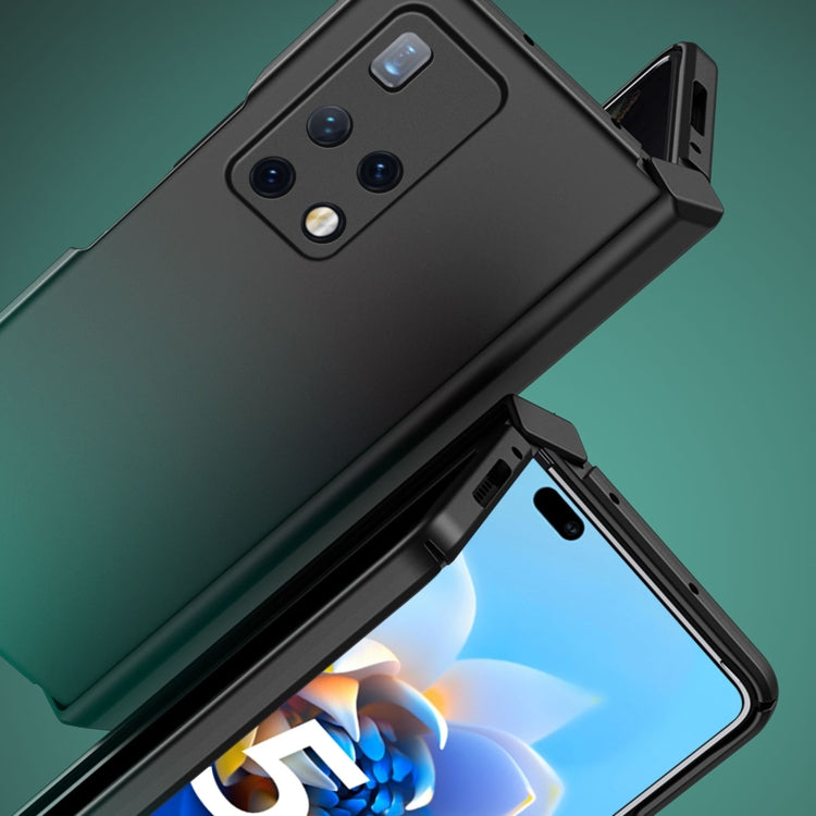Black gradient foldable phone case with raised camera area and corner kickstand
