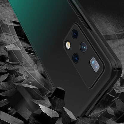 Black gradient foldable phone case with thick bumper and camera cutouts