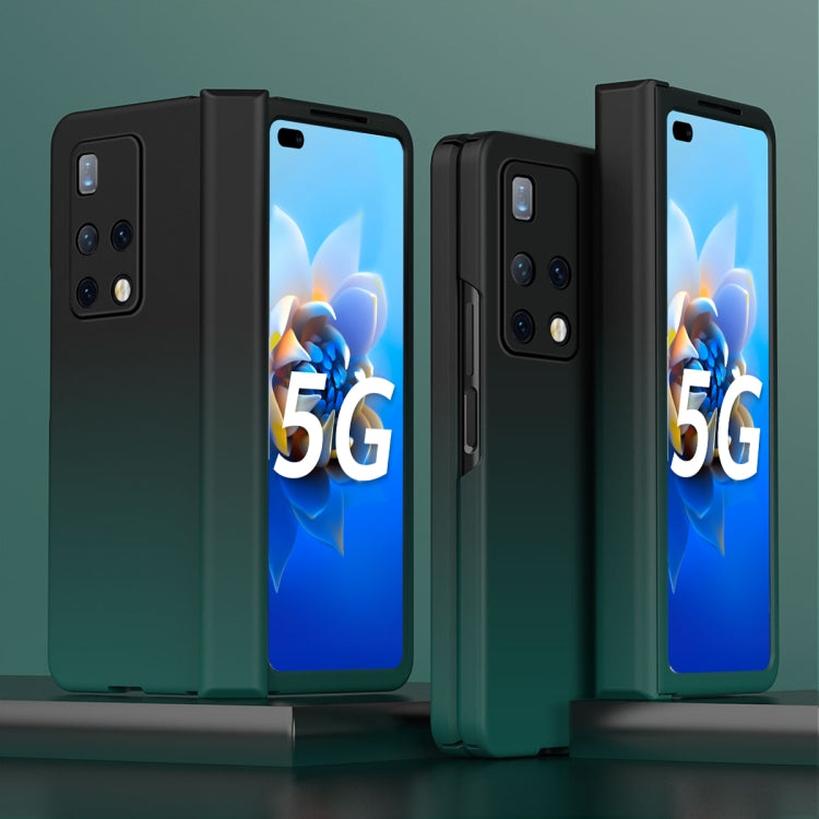 Colorful gradient phone case with black frame, camera cutouts, for foldable phones