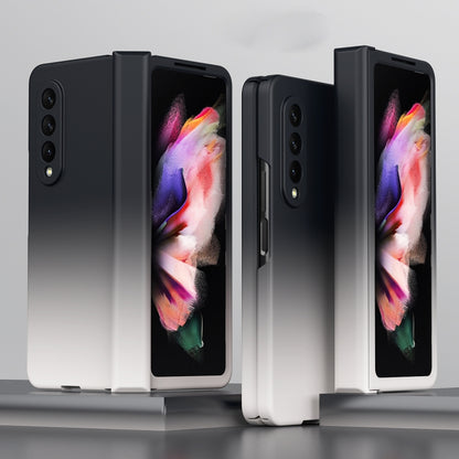 Black gradient foldable phone case with raised camera module and side openings