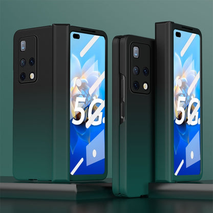 Tempered film integrated phone case with gradient design, black finish.