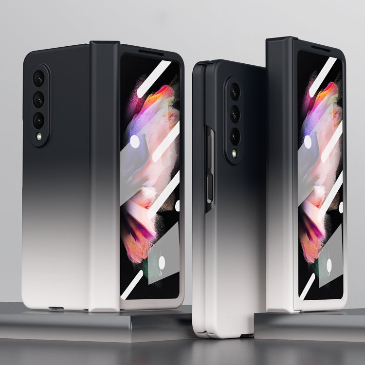 Tempered film integrated phone case, black with multicolor gradient screen protector film