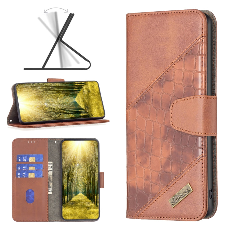 Crocodile-texture leather phone case with flip cover, rose-pink with matching strap