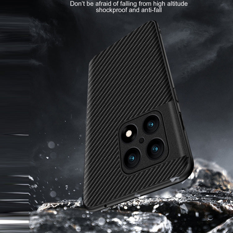 Black carbon-fiber texture phone case with camera-lens cutouts and edges