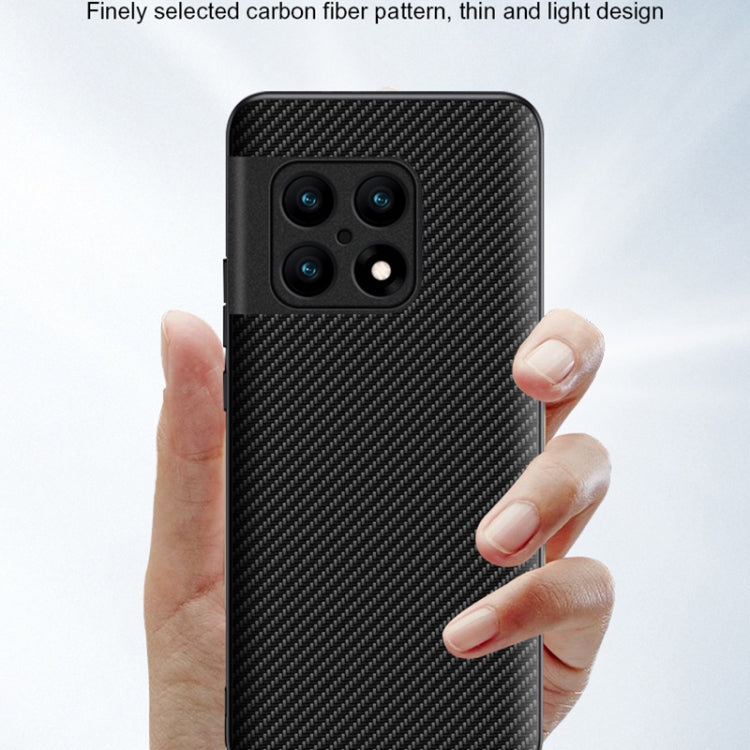 Slim black carbon-fiber texture phone case, thin profile with camera cutouts