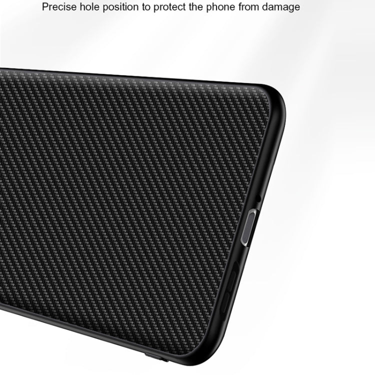 Black carbon-fiber texture phone case with side button and edge cutouts