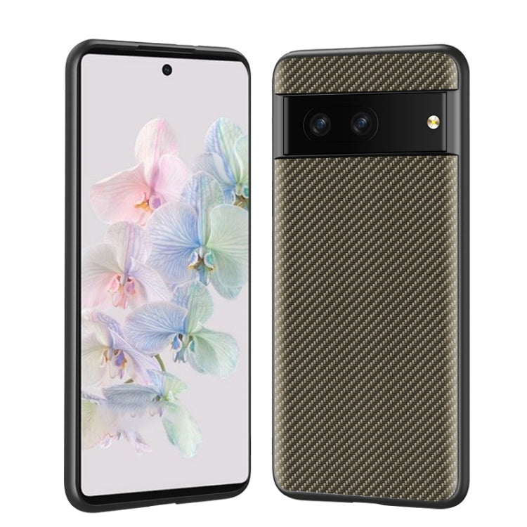 Phone case with carbon fiber texture, gold, shown with phone front and back