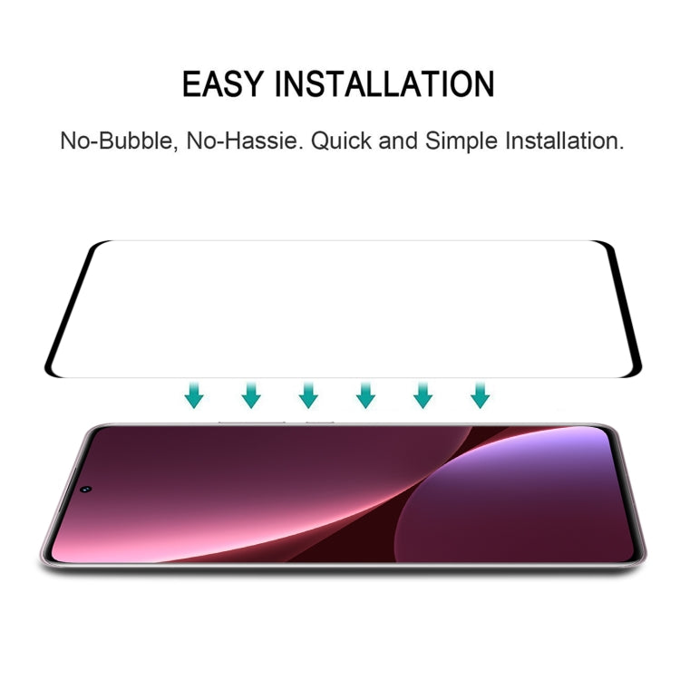 Curved-edge tempered glass screen protector film shown for easy, bubble-free install
