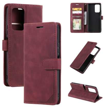Brown brush leather anti-theft phone case with card slot and folio stand