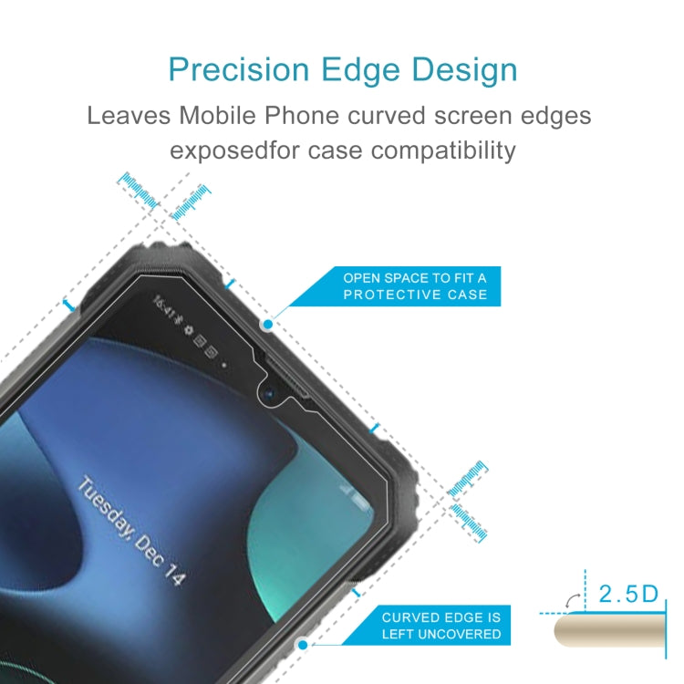 2.5D curved tempered glass edge design for phone screens, helps fit with cases