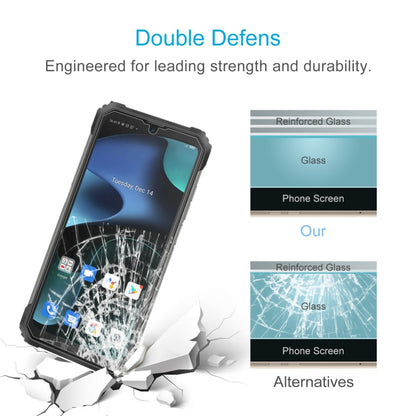 Reinforced tempered glass screen protector film with impact-shield protection
