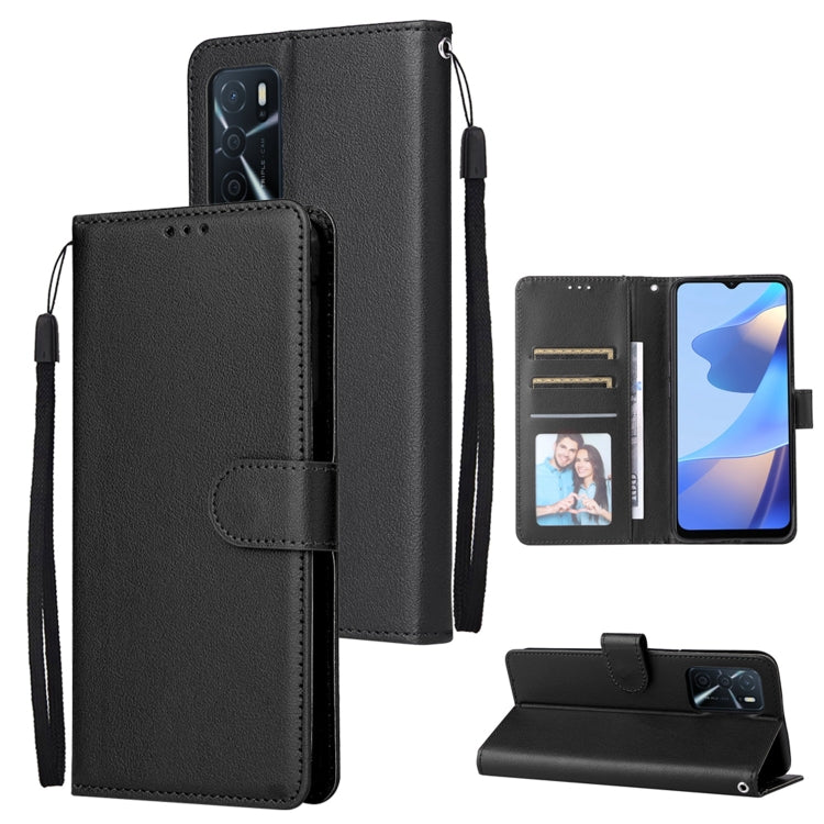 Black leather phone case with 3 card slots, foldover cover, wrist strap, kickstand