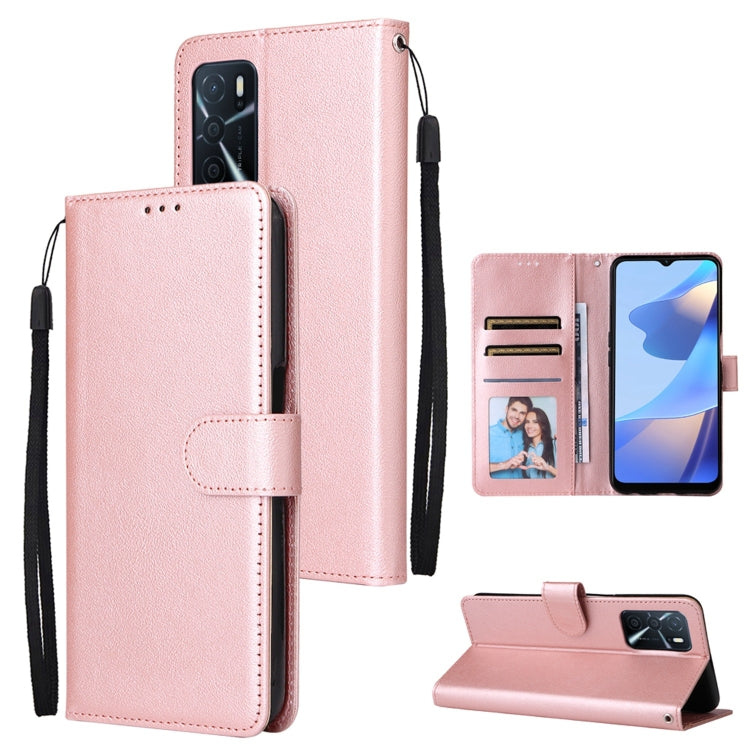 Rose pink leather-look phone wallet case with 3 card slots, flip cover, wrist strap.