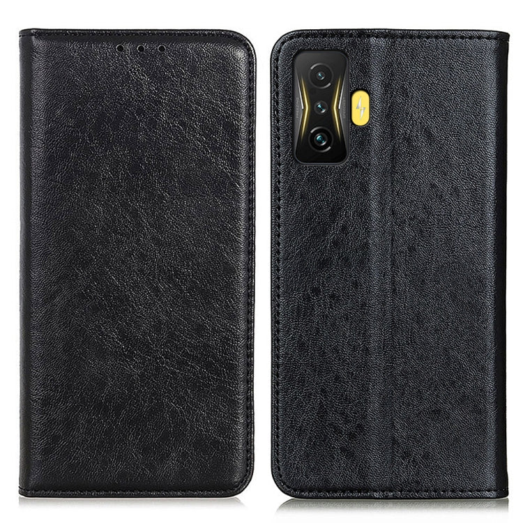 Black textured leather phone folio case with camera cutout and stitched edges