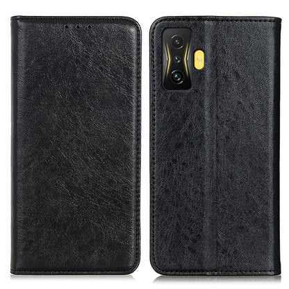 Black textured leather phone folio case with camera cutout and stitched edges