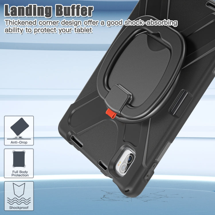 Black rugged tablet case with protective corner bumper and rear camera cutout