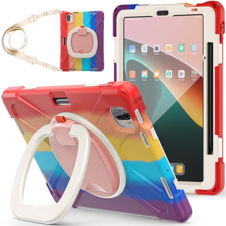 Colorful tablet protective case with hand strap and kickstand, silicone+PC