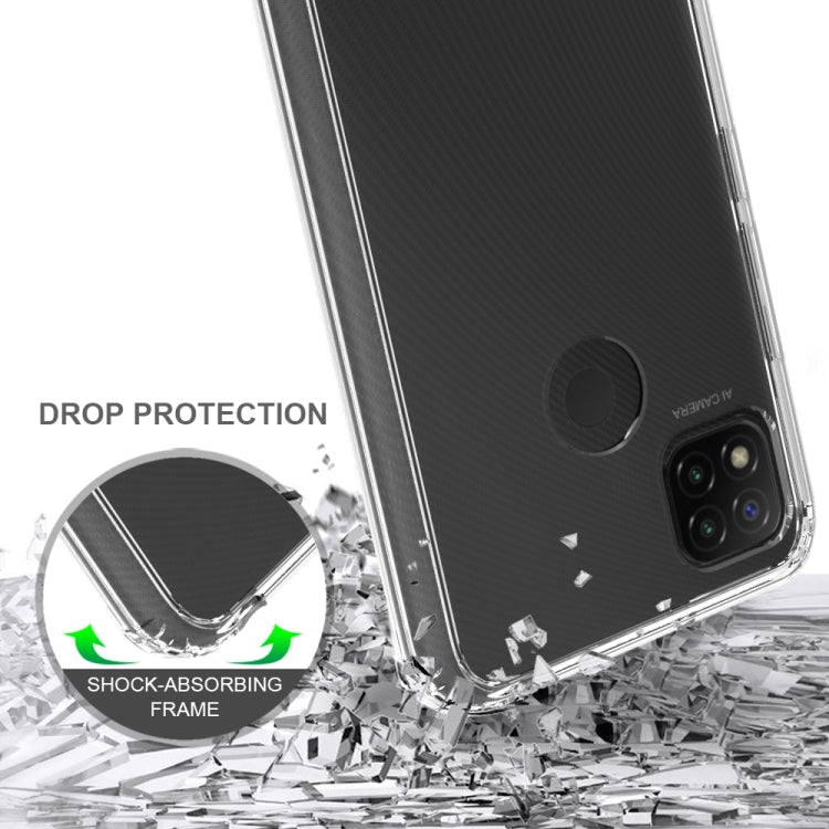 Clear phone case with shock-absorbing frame and reinforced corners for drop protection