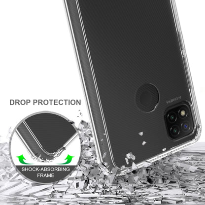 Clear phone case with shock-absorbing frame and reinforced corners for drop protection
