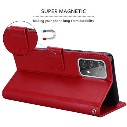 Red leather folio phone case with magnetic stand and camera cutout
