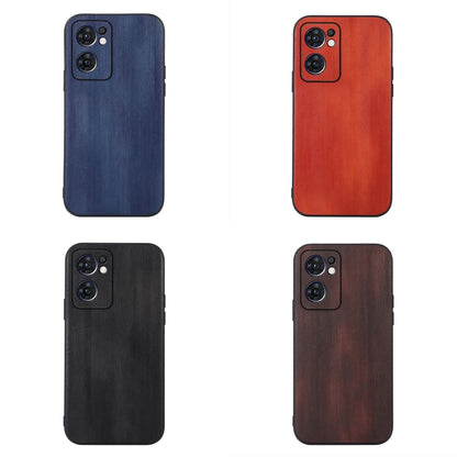 Textured PU phone case set: blue, red, black, and brown with camera cutouts