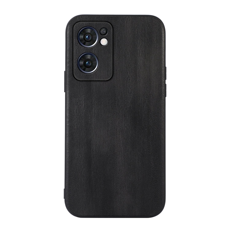 Textured PU phone case in black with camera cutout and protective raised bezel