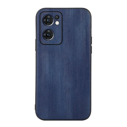 Textured PU phone case in blue, rear with camera cutouts