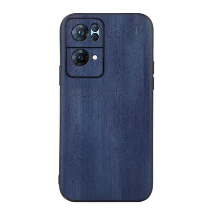 Textured PU phone case in blue, rear with raised camera frame