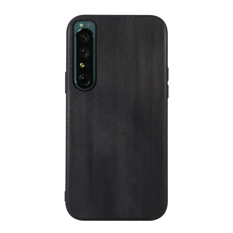 Textured PU phone case in black, rear with camera cutouts