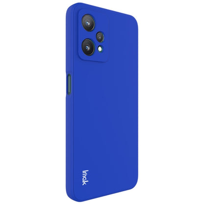 Blue TPU phone case back with dual camera cutout and slim side openings