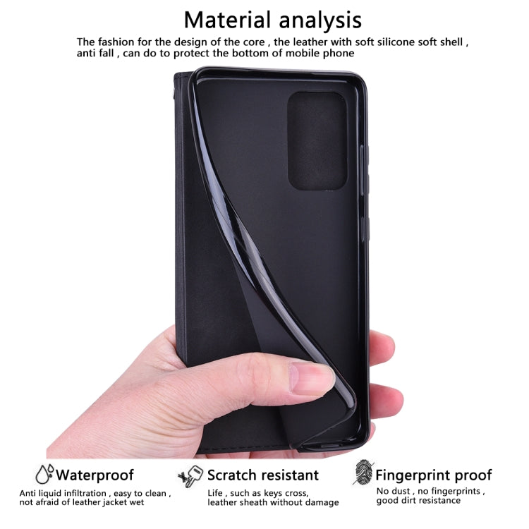 Black leather flip phone case with protective back cover and smooth finish