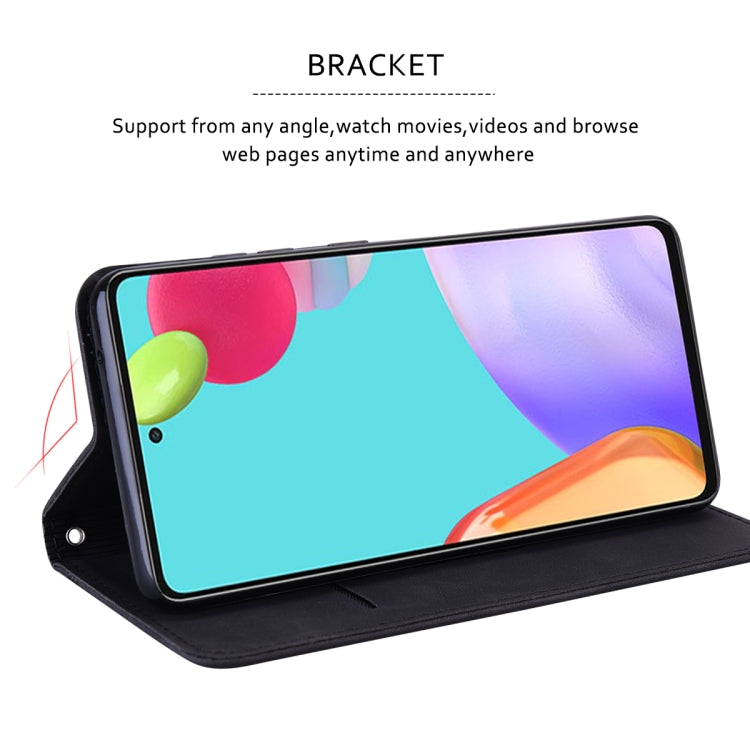 Black magnetic flip leather phone case with stand-up viewing position