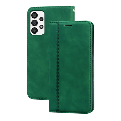 Magnetic flip phone case, green faux leather with card slot and camera cutouts.