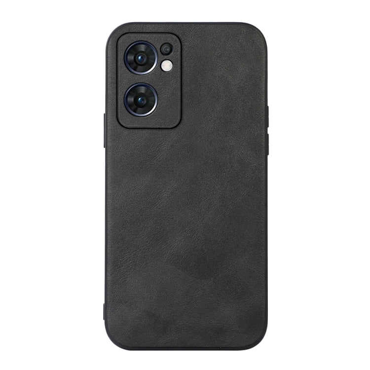 Cowhide-texture PU phone case, dark/black with camera cutouts and side buttons