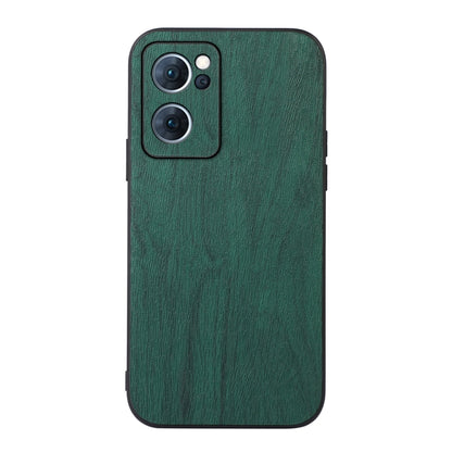 Wood-texture phone case with camera cutout, green