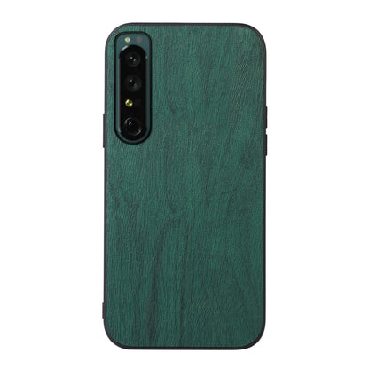 Wood-texture phone case with camera cutout, teal green