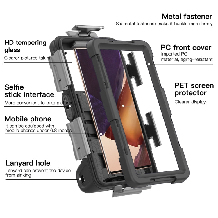 Rugged case accessories: tempered glass, PET screen protector, metal fasteners, PC front cover