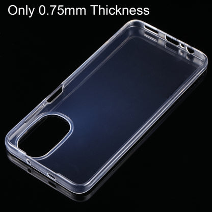 Slim transparent TPU phone case with camera and port cutouts on the back