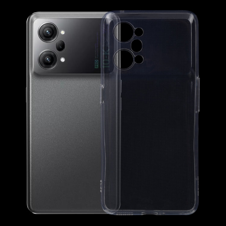 Transparent TPU phone case with camera cutout and raised lip around edges