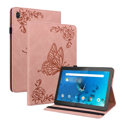 Rose embossed butterfly-flower leather tablet folio case with kickstand and tablet