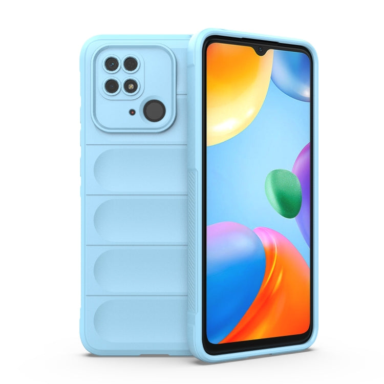 TPU phone case with flannel lining, light blue, textured back and camera cutouts