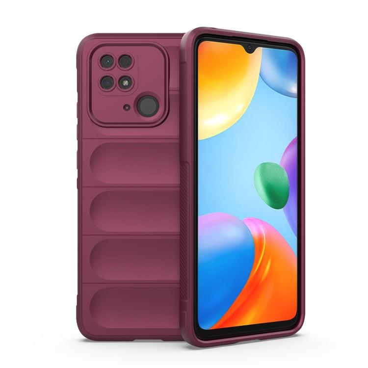 Magic Shield TPU phone case with flannel lining, burgundy, front and back coverage