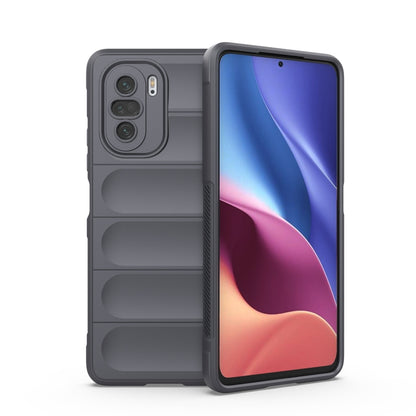 Grey TPU and flannel phone case with camera cutouts, for Xiaomi Redmi