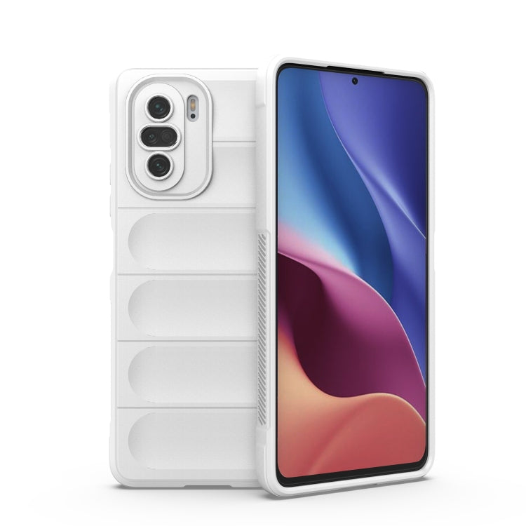 White TPU flannel phone case with camera cutouts, front and back protection