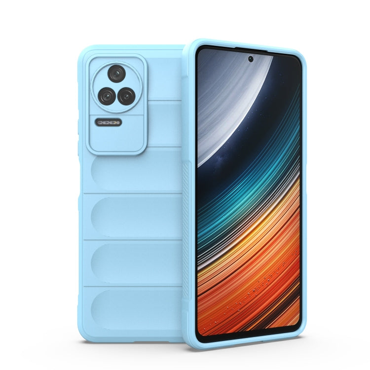 TPU phone case with flannel lining, light blue, camera cutout and side grip edges