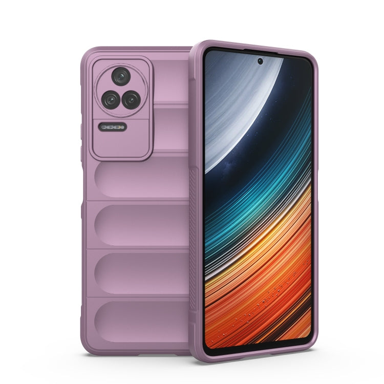 TPU flannel phone case, purple, with raised camera cutouts and textured sides